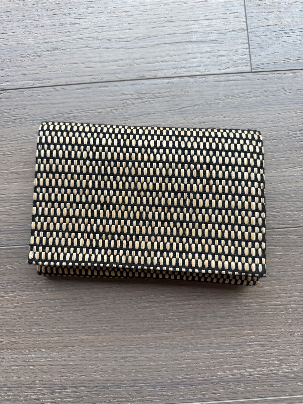 Woven Black and Cream Clutch Wallet
